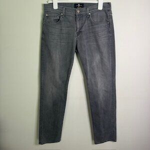 7 for all Mankind Women's Gray Straight Jeans Size 34